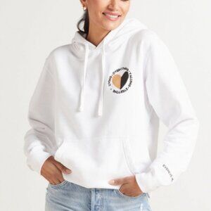 EVEREVE x 4 The Love Women's Size Small White Valuing Everyone Hooded Sweatshirt